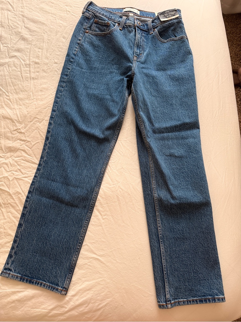 Abercrombie & Fitch Straight Leg Jeans - Medium Blue Denim